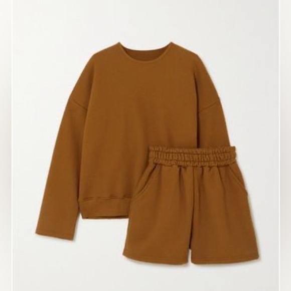The Frankie Shop Tops - Frankie Shop Jamie Cotton-Jersey Camel Brown Sweatshirt ONLY